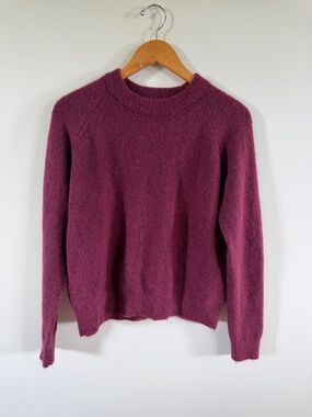 Zara red wine Crewneck Sweater wool blend small